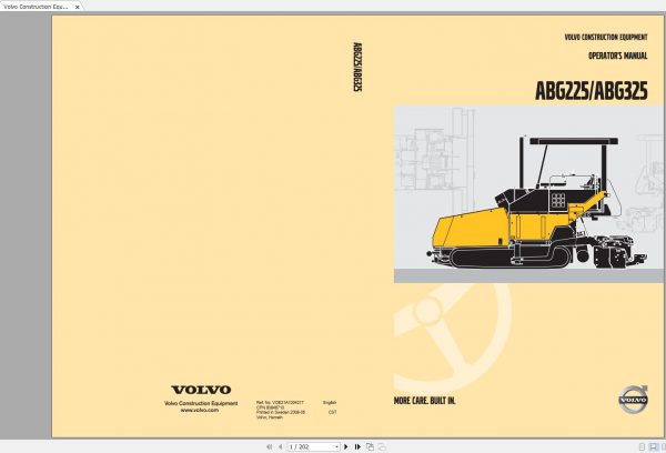 Volvo Construction Equipment ABG225 ABG325 Operator Manual 1