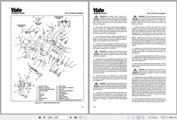 Yale Class 2 Electric Motor Narrow Aisle Trucks A815 NR035 040ACNDR030ACNR045AC Service Manual 4 1