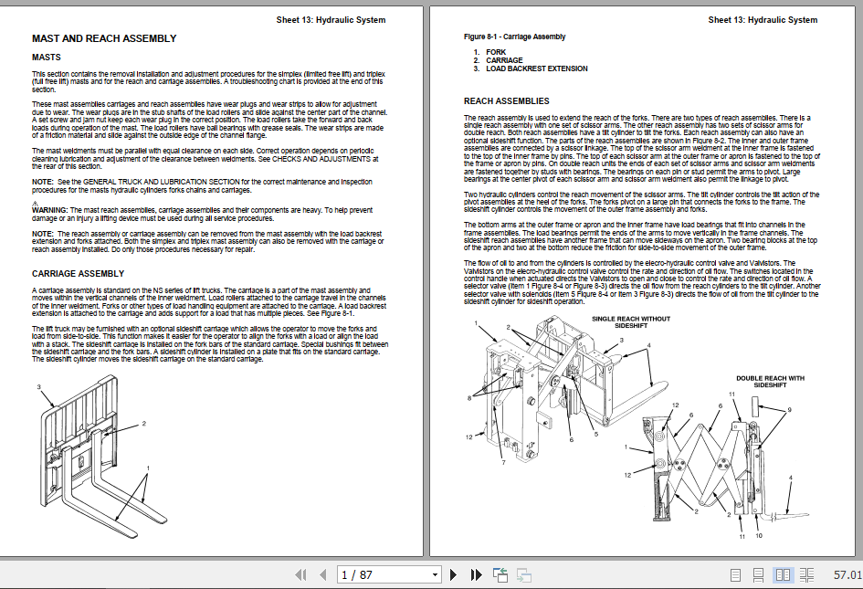 Yale Class 2 Electric Motor Narrow Aisle Trucks B816 NS AE Service Manual 5