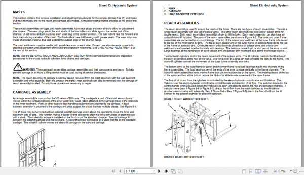 Yale Class 2 Electric Motor Narrow Aisle Trucks B829 NDR BC Service Manual 1