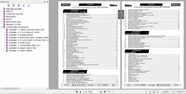 Yale Class 2 Electric Motor Narrow Aisle Trucks B849 MR14 MR15H MR16 MR18 MR20 Service Repair Manual 2