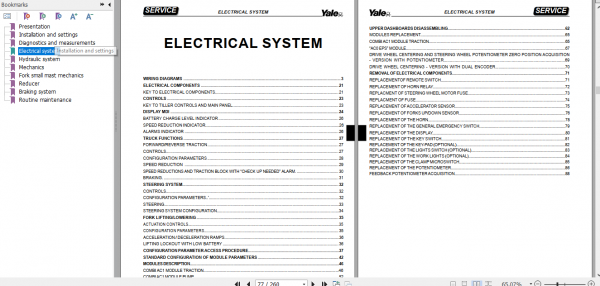 Yale Class 2 Electric Motor Narrow Aisle Trucks C849 MR1414H MR1616H16N MR2020H20W MR25 Service Manual 5 1