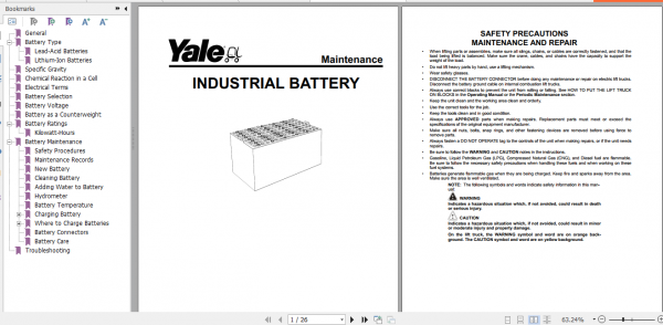 Yale Class 3 Electric Motor Hand Trucks A283 MPC060VG MPC080VG Service Manual 4