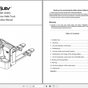 Yale Class 3 Electric Motor Hand Trucks A5K0 UT20KWE Operating Manual 1