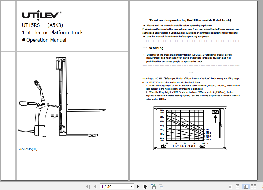Yale Class 3 Electric Motor Hand Trucks A5K3 (UT15RS) Operating Manual