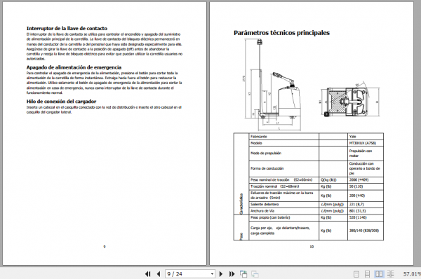 Yale Class 3 Electric Motor Hand Trucks A7S8 Operating Manual ES 3