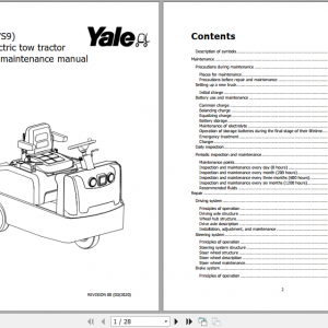 Yale Class 3 Electric Motor Hand Trucks A7S9 MT30UX Operating Service Manual 1