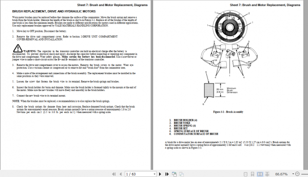 Yale Class 3 Electric Motor Hand Trucks A803 MPC LCSC Service Manual 2