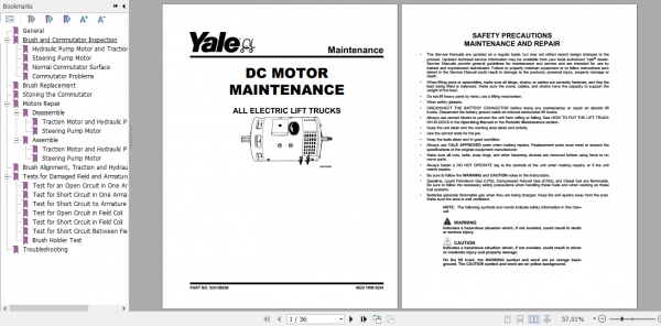 Yale Class 3 Electric Motor Hand Trucks A895 MSW020025E Service Manual 3