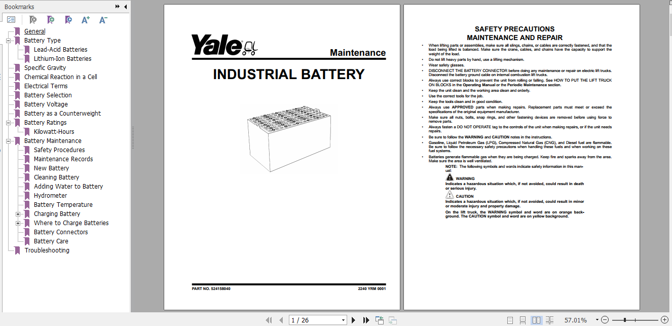Yale Class 3 Electric Motor Hand Trucks A902 MTR005 E Service Manual 1