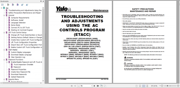 Yale Class 3 Electric Motor Hand Trucks B896 MPE060 F Service Manual 4