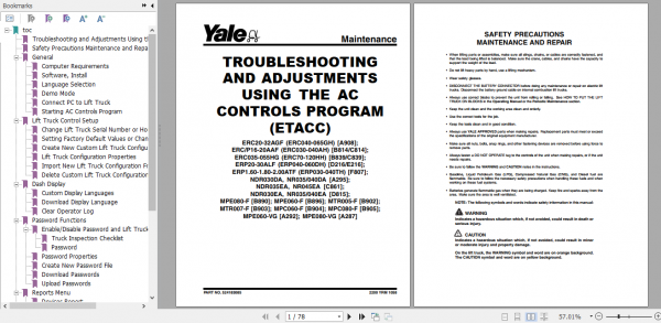 Yale Class 3 Electric Motor Hand Trucks B904 MPC060 F Service Manual 1