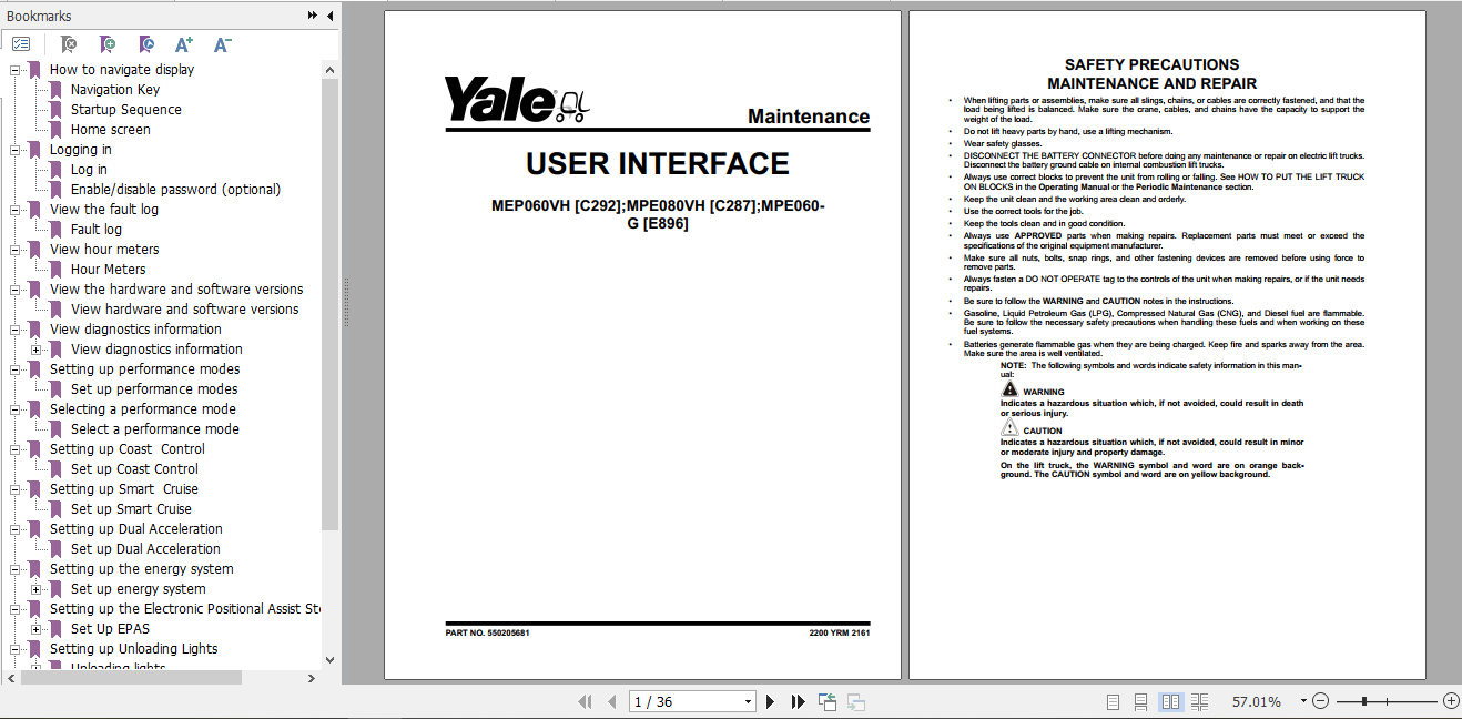 Yale Class 3 Electric Motor Hand Trucks C287 (MPE060VH MVP080VH