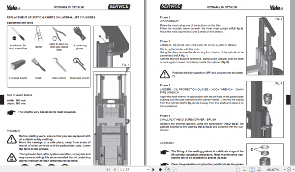 Yale Class 3 Electric Motor Hand Trucks C852 MS14 AC MS16 AC MS14 IL MS16 IL Service Manual 4