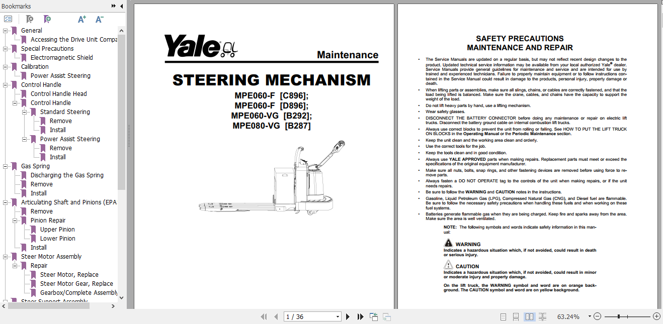 Yale Class 3 Electric Motor Hand Trucks C896 MPE060 F Keypad Service Manual 2