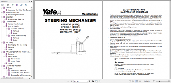Yale Class 3 Electric Motor Hand Trucks D896 MPE060 F Service Manual 4