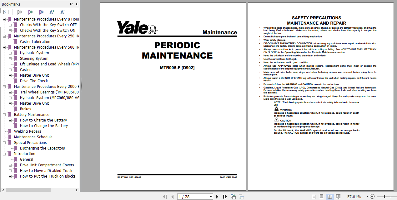 Yale Class 3 Electric Motor Hand Trucks D902 MTR005 F Service Manual 2