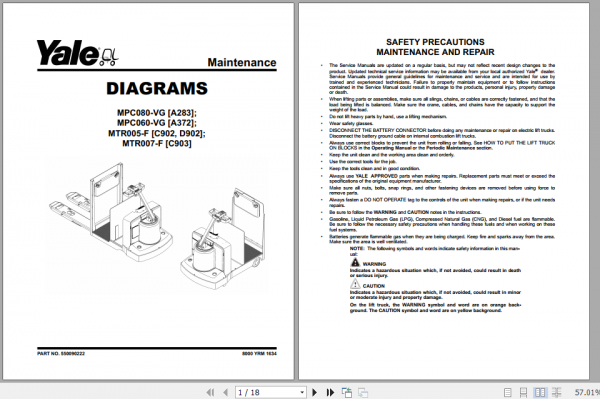 Yale Class 3 Electric Motor Hand Trucks D902 MTR005 F Service Manual 3