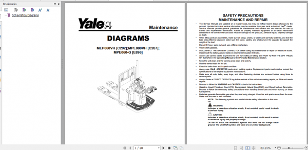 Yale Class 3 Electric Motor Hand Trucks E896 MPE060 G Service Manual 4