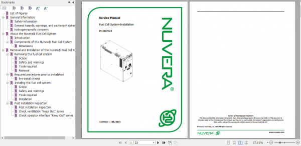 Yale Class 3 Fuel Cell System B2D7 M1300V24 M1301V24 M1302V24 Service Manual 1