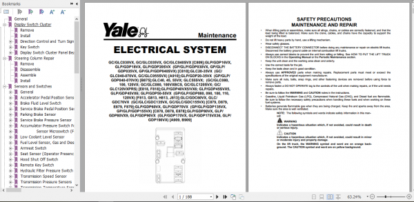 Yale Class 4 Internal Combustion Engine Trucks A910 GC GLC040 GLC070VX Service Manual 33