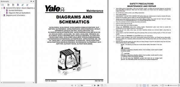 Yale Class 4 Internal Combustion Engine Trucks A910 GLC20VX GLC25VX GLC30VX GLC35VX Service Manual 2