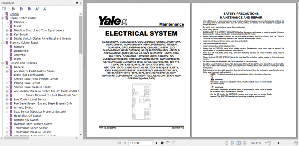 Yale Class 4 Internal Combustion Engine Trucks A910 GLC20VX GLC25VX GLC30VX GLC35VX Service Manual 3