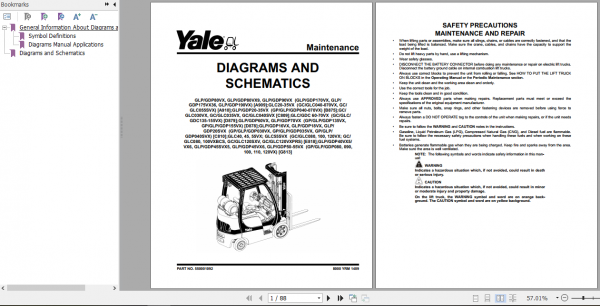 Yale Class 4 Internal Combustion Engine Trucks A910 GLC20VX GLC25VX GLC30VX GLC35VX Service Manual 4
