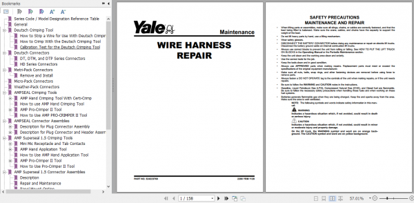Yale Class 4 Internal Combustion Engine Trucks A967 GLC050LX Service Manual 1