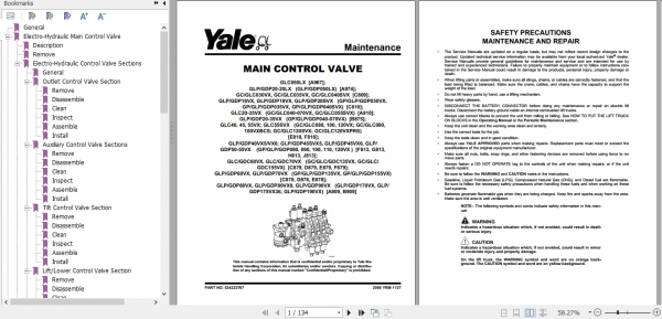 Yale Class 4 Internal Combustion Engine Trucks A967 GLC050LX Service Manual 5