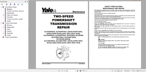 Yale Class 4 Internal Combustion Engine Trucks C879 GLCGDC60VX GLCGDC70VX Europe Service Manual 4
