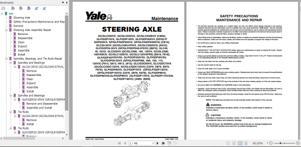 Yale Class 4 Internal Combustion Engine Trucks F818 GCGLC080 120 VX GCGLC080 100VXBCS GCGLC120SVX GCGLC120VXPRS Service Manual 3