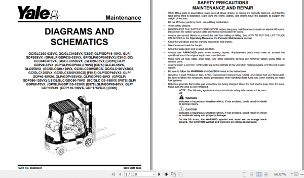 Yale Class 4 Internal Combustion Engine Trucks F818 GLC40 55VX GLC55SVX Europe Service Manual 3
