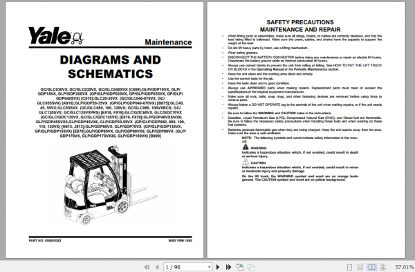 Yale Class 4 Internal Combustion Engine Trucks F818 GLC40 55VX GLC55SVX Europe Service Manual 4