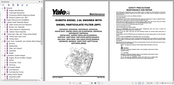 Yale Class 4 Internal Combustion Engine Trucks F879 GCGLCGDC135VX 155VX Service Manual 3