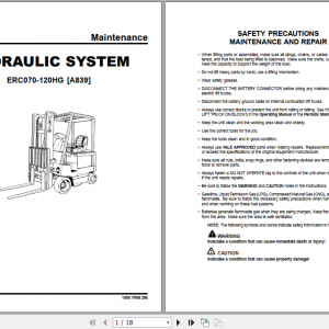 Yale Electric Motor Rider Trucks A839 ERC07080100120HG Maintenance Manual 2 1 1