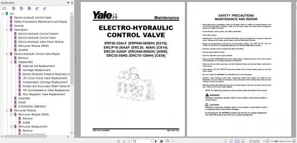 Yale Electric Motor Rider Trucks A908 ERC20 32AGF Europe Maintenance Manual 4