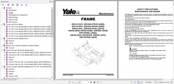 Yale Electric Motor Rider Trucks A938 ERC40VH ERC50VH ERC50VHS ERC55VH Europe Maintenance Manual 32