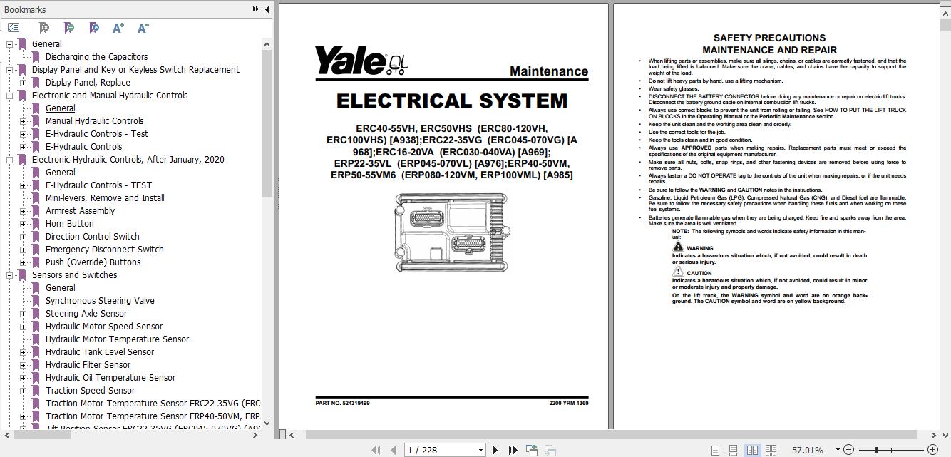 Yale Electric Motor Rider Trucks A938 ERC40VH ERC50VH ERC50VHS ERC55VH Europe Maintenance Manual 4