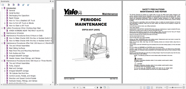 Yale Electric Motor Rider Trucks A955 ERP030 040VF Maintenance Manual 3f64e89154c1dec9a