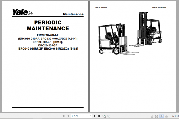 Yale Electric Motor Rider Trucks B216 ERP20 30ALF Europe Service Manual 5