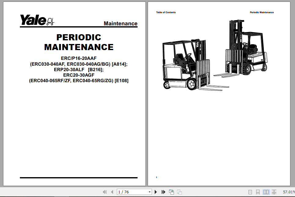 Yale Electric Motor Rider Trucks B216 ERP20 30ALF Europe Service Manual 5
