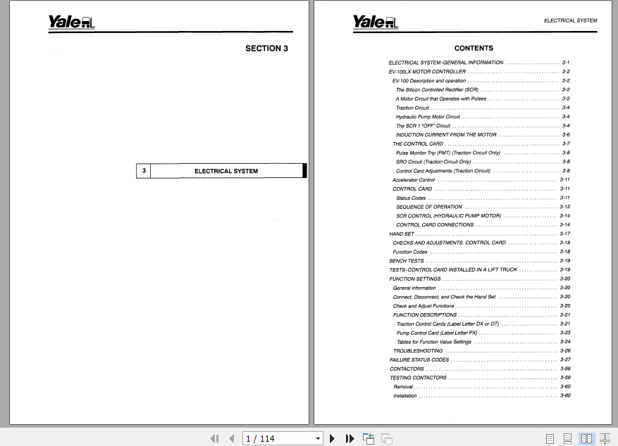 Yale Electric Motor Rider Trucks C807 ERCERP 161820 ATF Europe Service Manual 1