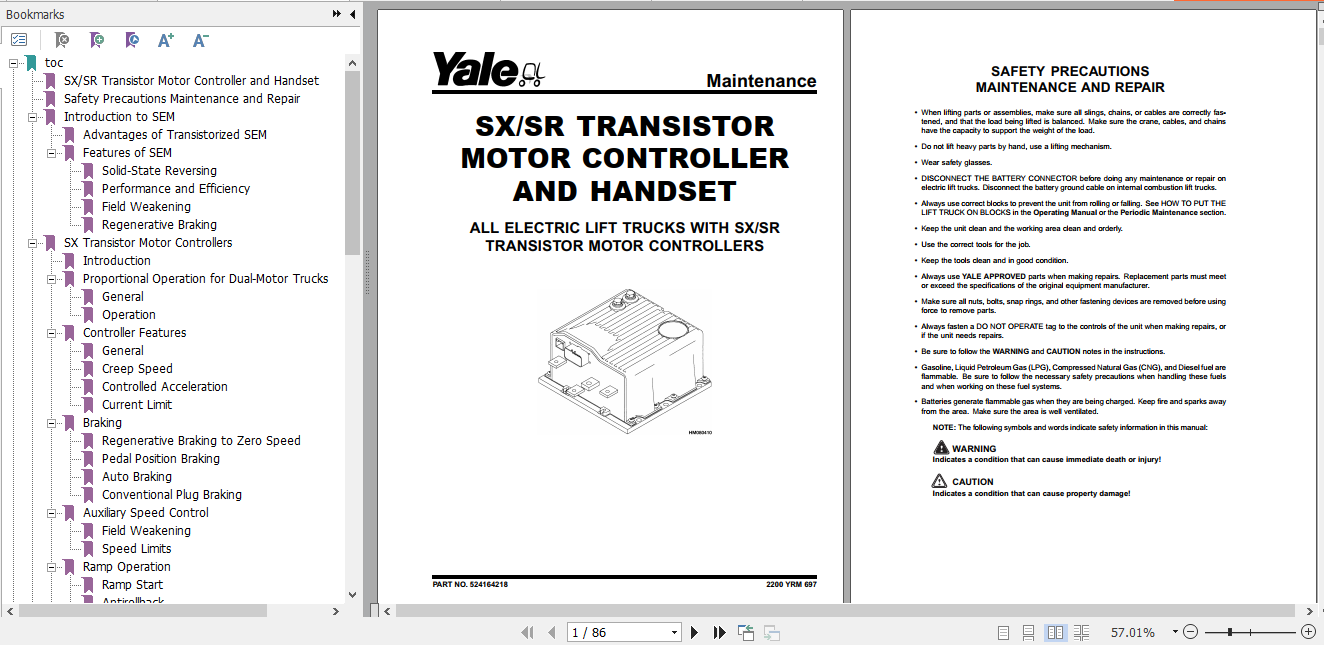 Yale Electric Motor Rider Trucks D807 ERP1.6 2.0ATF Europe Service Manual 2
