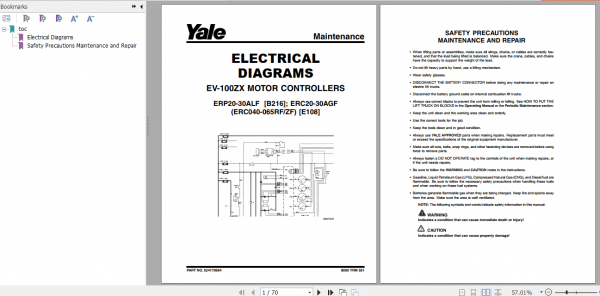 Yale Electric Motor Rider Trucks E108 ERC040 065RGZG Service Manual 2