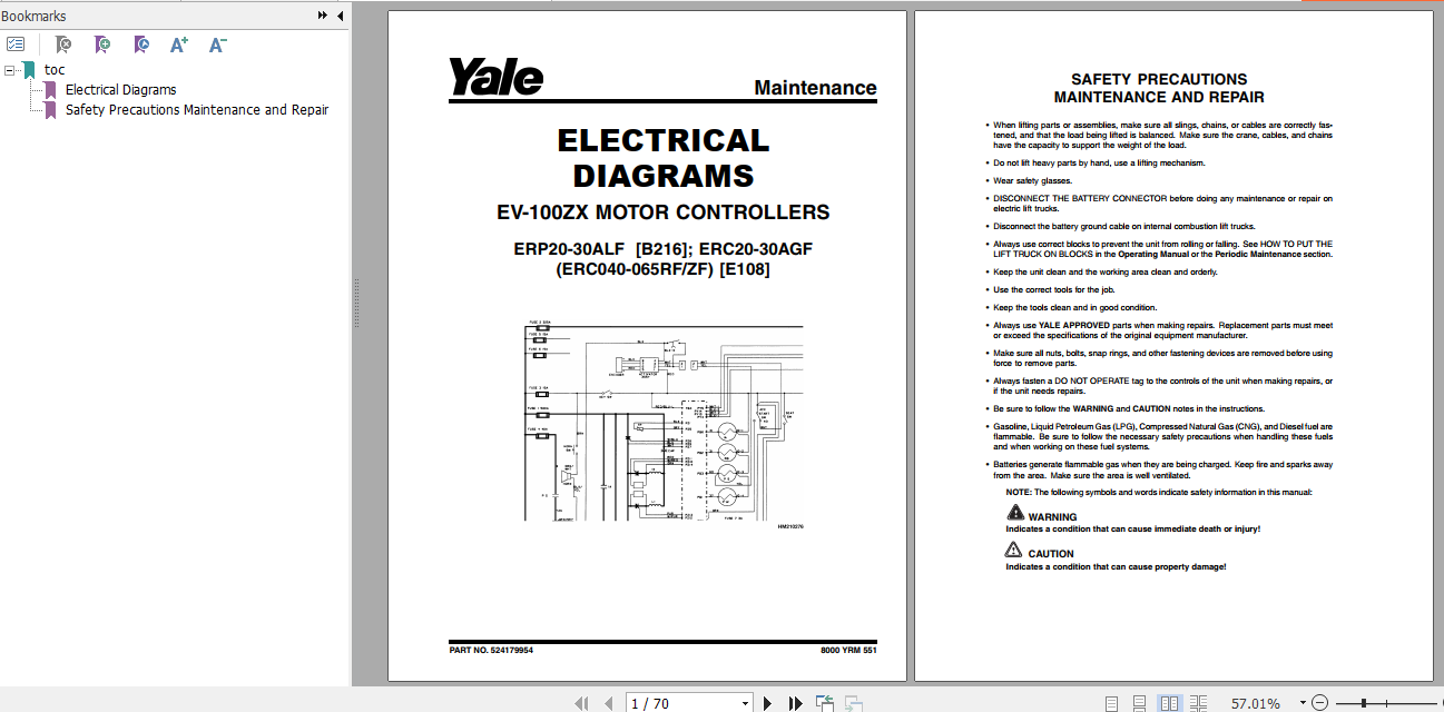Yale Electric Motor Rider Trucks E108 ERC040 065RGZG Service Manual 2