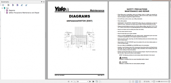 Yale Electric Motor Rider Trucks E807 ERP030 040TGN Service Manual 2
