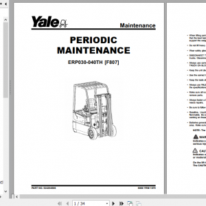 Yale Electric Motor Rider Trucks F807 ERP030035040TH Service Manual 2