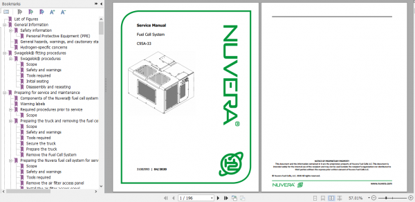 Yale Nuvera Fuel Cell System C95A 33 N95A 21 Diagnostic Troubleshooting Service Manual 1