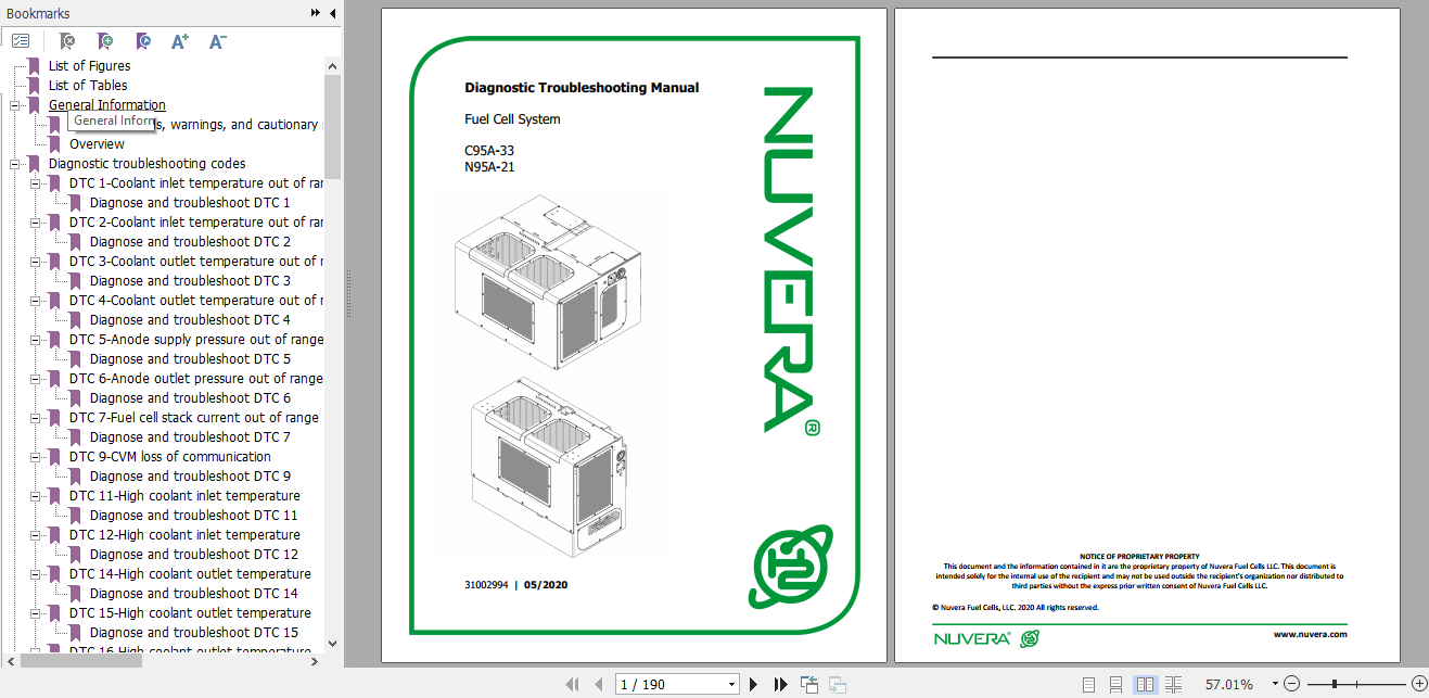 Yale Nuvera Fuel Cell System C95A 33 N95A 21 Diagnostic Troubleshooting Service Manual 3